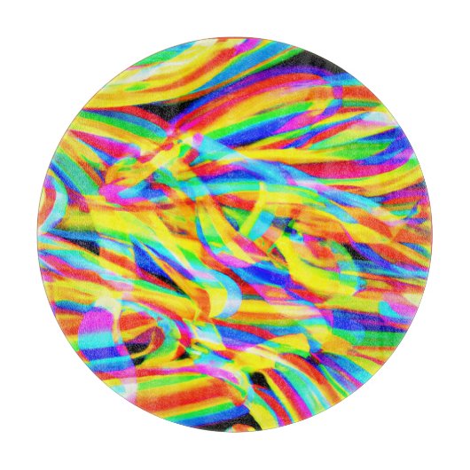 Helle und farbenfrohe Neonmuster Art Schneidebrett (Vorderseite)