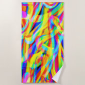 Helle und farbenfrohe Neonmuster Art Strandtuch (Vorderseite)