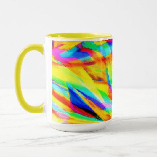 Helle und farbenfrohe Neonmuster Art Tasse (Links)