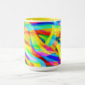 Helle und farbenfrohe Neonmuster Art Tasse (Zentrum)