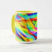 Helle und farbenfrohe Neonmuster Art Tasse (Vorderseite Links)