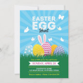 Helle und farbenfrohe Ostereierjagd Einladung (Vorderseite)