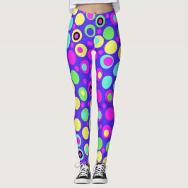 Helle und farbenfrohe Polka Dot Leggings