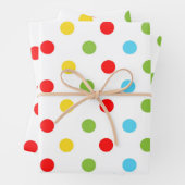 Helle und farbenfrohe Polka-Punkte Geschenkpapier Set (Beispiel)