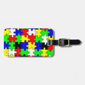 Helle und farbenfrohe Puzzleteile Gepäckanhänger (Vorderseite horizontal)