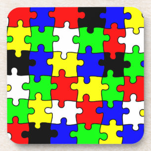 Helle und farbenfrohe Puzzleteile Getränkeuntersetzer