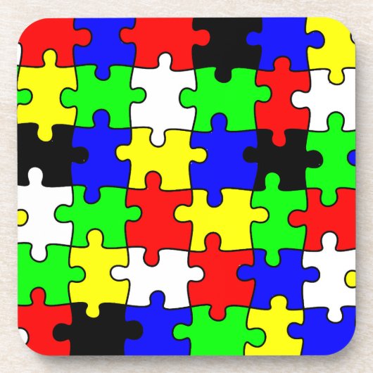 Helle und farbenfrohe Puzzleteile Getränkeuntersetzer (Vorderseite)