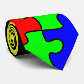 Helle und farbenfrohe Puzzleteile Krawatte (Gerollt)