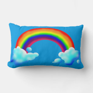 Helle und farbenfrohe Regenbogen Lendenkissen