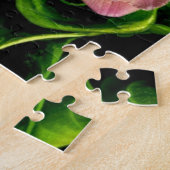 Helle und farbenfrohe rosa und grüne Blume Puzzle (Seite)