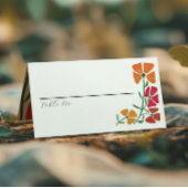 Helle und farbenfrohe Rosa- und Orangefarbene Hoch Platzkarte