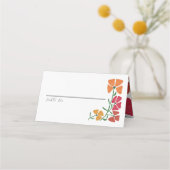 Helle und farbenfrohe Rosa- und Orangefarbene Hoch Platzkarte (Vorderseite)