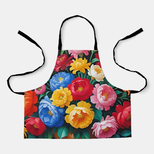 Helle und farbenfrohe Rosen Schürze (Vorderseite)