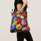 Helle und farbenfrohe Rosen Tasche (Von Nahem)