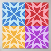 Helle und farbenfrohe Vier Herzen Poster (Vorne)