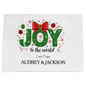 Helle und farbenfrohe Weihnachten Große Geschenktüte (Vorderseite)