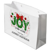 Helle und farbenfrohe Weihnachten Große Geschenktüte (Rückseite Schrägansicht)