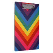 Helle und farbenfrohe Zickzack Retro-Regenbogen Klemmbrett (Rechts)