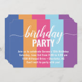 Helle und feine Farbschau Geburtstag Einladung (Vorne/Hinten)