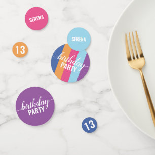 Helle und feine Farbschau Geburtstag Konfetti