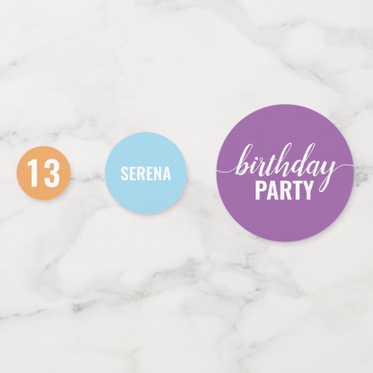 Helle und feine Farbschau Geburtstag Konfetti (Rückseiten)