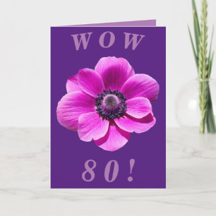Helle und feine florale 80. Geburtstagskarte Karte