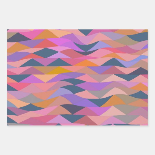 Helle und fette Abstrakte Dreiecke in lebhafter Fa Geschenkpapier Set (Vorderseite 3)