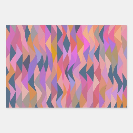 Helle und fette Abstrakte Dreiecke in lebhafter Fa Geschenkpapier Set (Vorderseite)