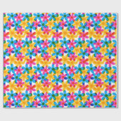 Helle und fette Hippie-Blume Retro Floral Geschenkpapier (Flach)