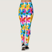 Helle und fette Hippie-Blume Retro Floral Leggings (Rückseite)