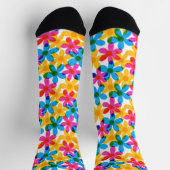 Helle und fette Hippie-Blume Retro Floral Socken (Oben)