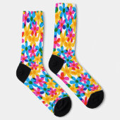 Helle und fette Hippie-Blume Retro Floral Socken (Rechts)