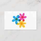 Helle und fette Hippie-Blume Retro Floral Visitenkarte (Rückseite)