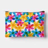 Helle und fette Hippie-Blume Retro Floral Zubehörtasche (Vorderseite)