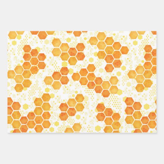 Helle und fette Honigwabe Geschenkpapier Set (Vorderseite 3)