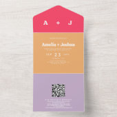 Helle und fette Retro-Hochzeit All In One Einladung (Innen Boden)