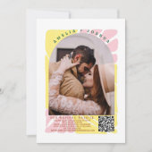 Helle und fette Retro-Hochzeit Einladung (Vorderseite)