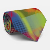 Helle und fröhliche Abstrakte digitale Kunst Krawatte (Gerollt)