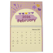 Helle und fröhliche Ästhetik-Kalender Kalender (Feb 2027)