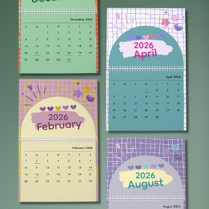 Helle und fröhliche Ästhetik-Kalender Kalender