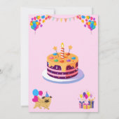 Helle und fröhliche Geburtstagskarte Einladung (Rückseite)