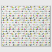 Helle und fröhliche handGezeichnet Weihnachtsbaume Geschenkpapier (Flach)