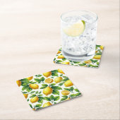 Helle und fröhliche moderne zesty Zitronen Rechteckiger Pappuntersetzer (Vor Ort)