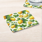 Helle und fröhliche moderne zesty Zitronen Rechteckiger Pappuntersetzer (angewinkelt)