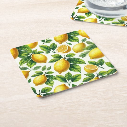 Helle und fröhliche moderne zesty Zitronen Rechteckiger Pappuntersetzer (angewinkelt)
