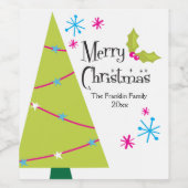 Helle und fröhliche Retro-Ferien Weinetikett (Einzelnes Label)