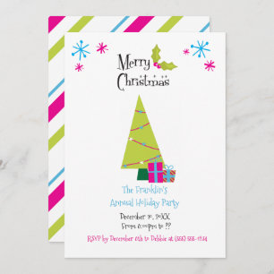 Helle und fröhliche Retro-Urlaub Einladung