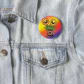 Helle und fröhliche Sonnenblume mit fröhlichem Läc Button (Beispiel)