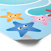 Helle und fröhliche Tiere unter der Meerestierzahl Poster (Ecke)