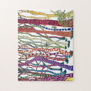 helle und fröhliche Waldwasserfarbe Puzzle